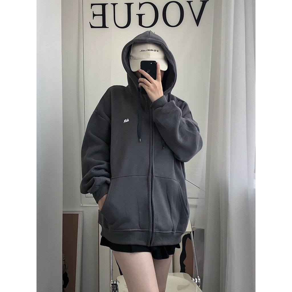 Áo khoác nỉ Hoodie in chữ AD trước ngực nhiều màu ulzzang basic - Made by Fiin | BigBuy360 - bigbuy360.vn