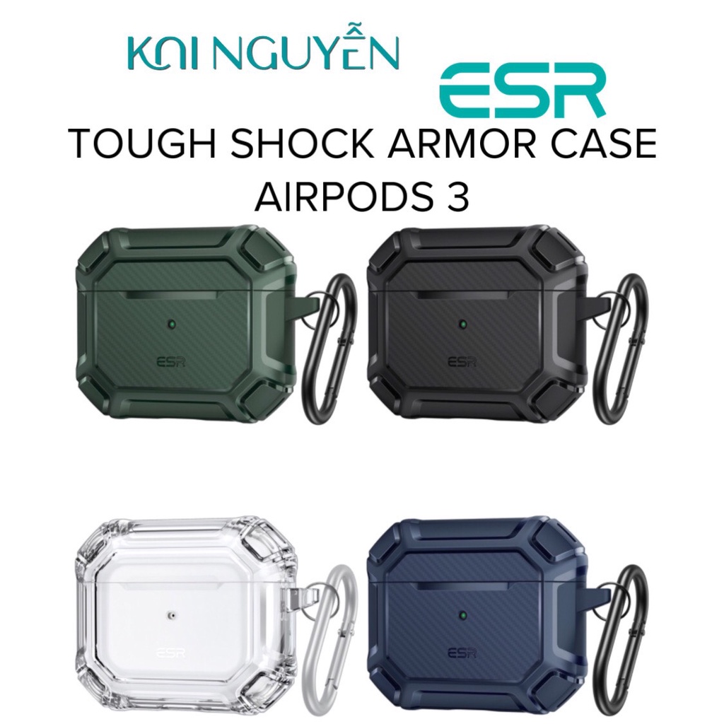 Ốp Case ESR Tough Shock Armor Dành Cho AirPods 3, Giáp Chống Sốc Cứng