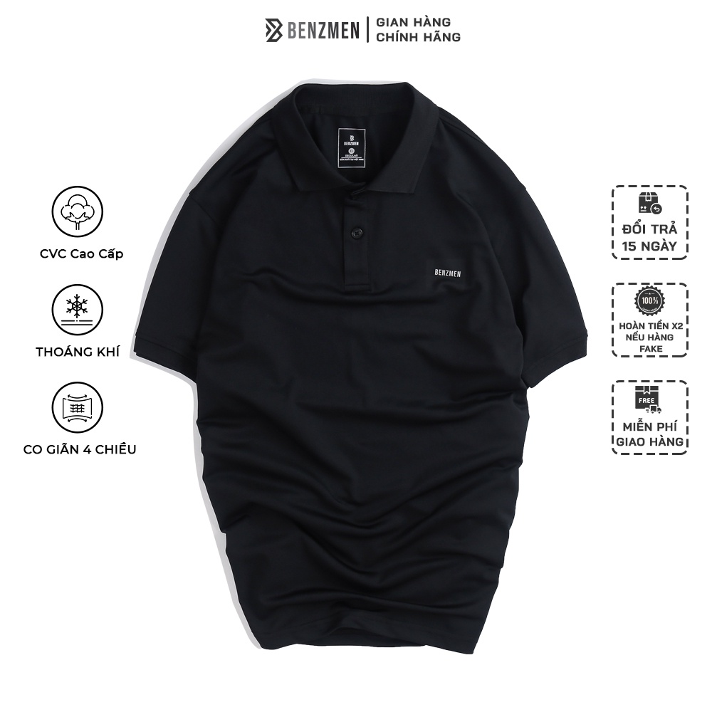 Áo Polo Nam Benzmen, Áo Thun Nam Có Cổ Thiết Kế Trẻ Trung Thanh Lịch, Chất Liệu Cvc Cao Cấp Bền Màu, Hạn Chế Co Nhăn