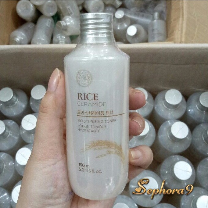 Nước cân bằng dưỡng da TFS Rice Ceramide Moisture The Face Shop 150ml chiết xuất từ gạo