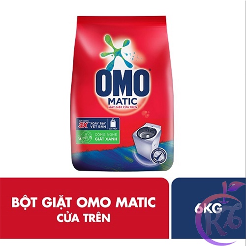 Bột giặt Omo Matic 6kg dành cho MÁY GIẶT CỬA TRÊN, công nghệ 3X xoáy bay vết bẩn (Đỏ)