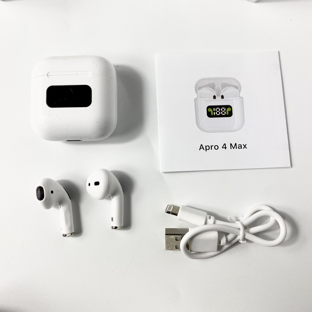 Tai nghe bluetooth không dây nhét tai Apro 4 max nút cảm ứng âm thanh nổi hifi tương thích ios androi