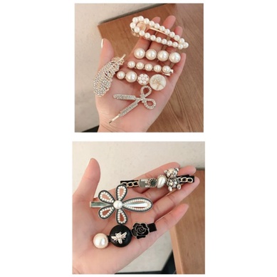 SÉT 5 kẹp tóc đá nữ phong cách Hàn Quốc