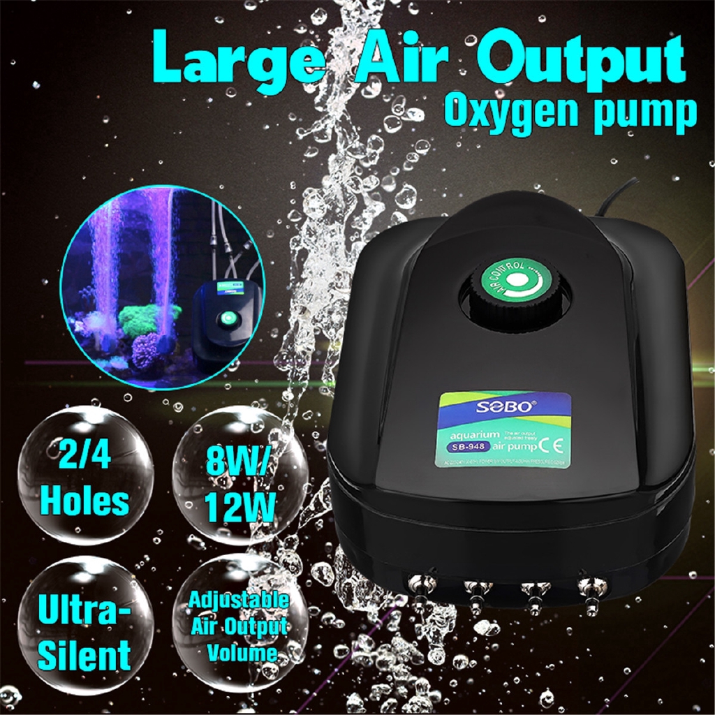 Super silent aquarium air pump Adjust large amount of air 2/4 Holes Aquarium Increase air pump Air compressor accessories