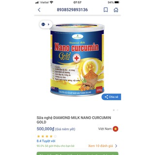 [400gr]Sữa nghệ nano curcumin gold diamond milk