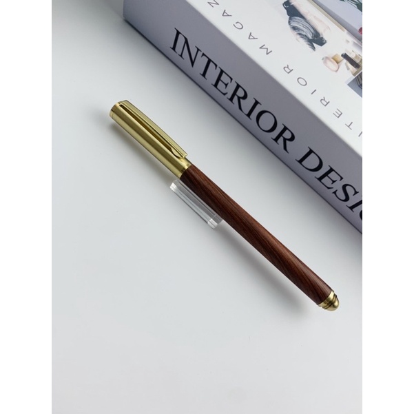 Bút bi bút ký thân gỗ nắp đồng