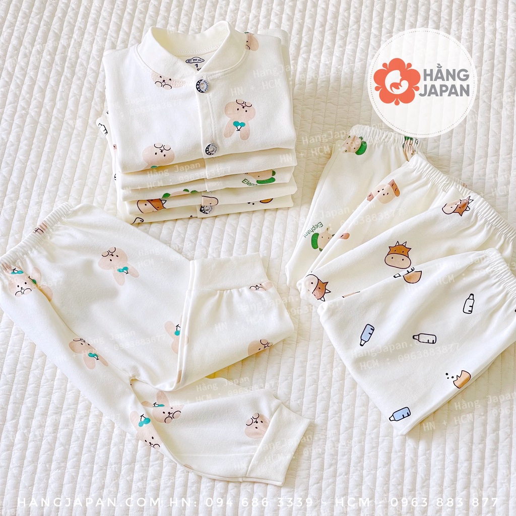 Bộ nỉ mỏng dài tay thu đông cho bé trai gái Xuất Hàn Cao Cấp Thương Hiệu Himom họa tiết ngẫu nhiên