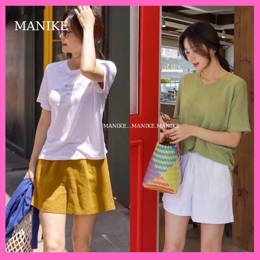 Quần đùi Shorts Nữ Cạp Chun Chất Đũi Hàng Cao Cấp Túi Zip Sịn Sò