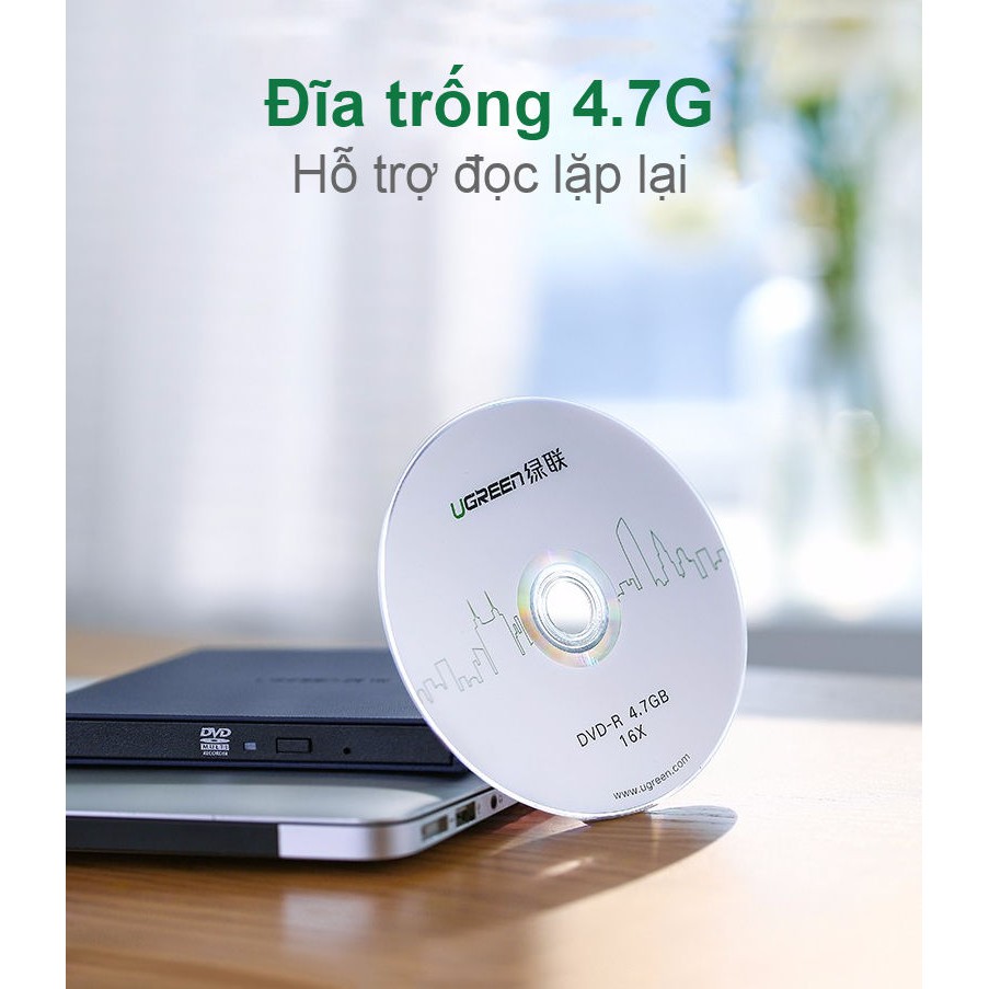 Ổ đĩa quang DVD-RW gắn ngoài hỗ trợ cổng USB 2.0 UGREEN CM138 40576 | BigBuy360 - bigbuy360.vn
