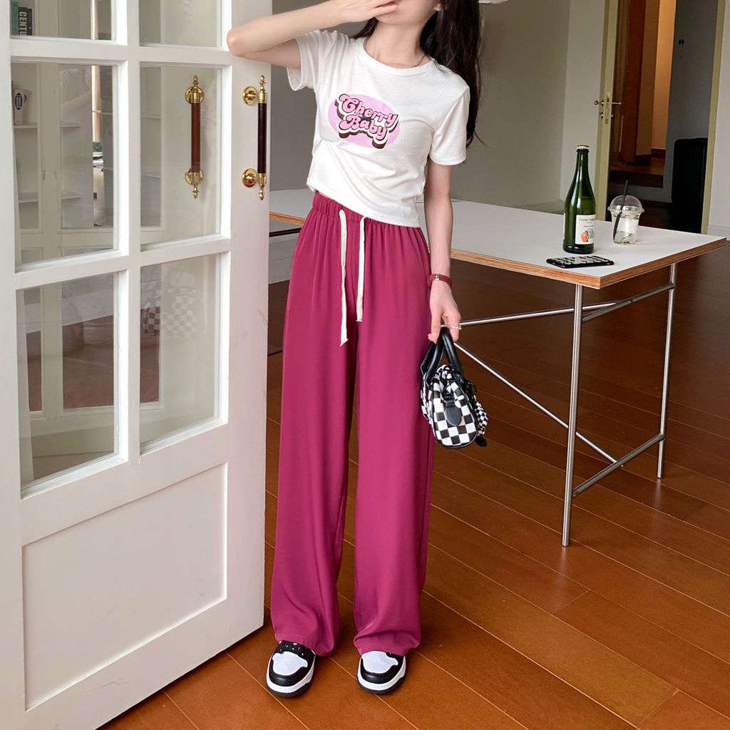 Quần ống rộng Lưng Cao Tôn Dáng Thời Trang Hè Cho Nữ