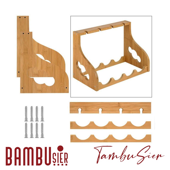 [BAMBOO] Giá để rượu vang gỗ tre tự nhiên - Kệ rượu vang bằng gỗ tre cao cấp [MASSETO]