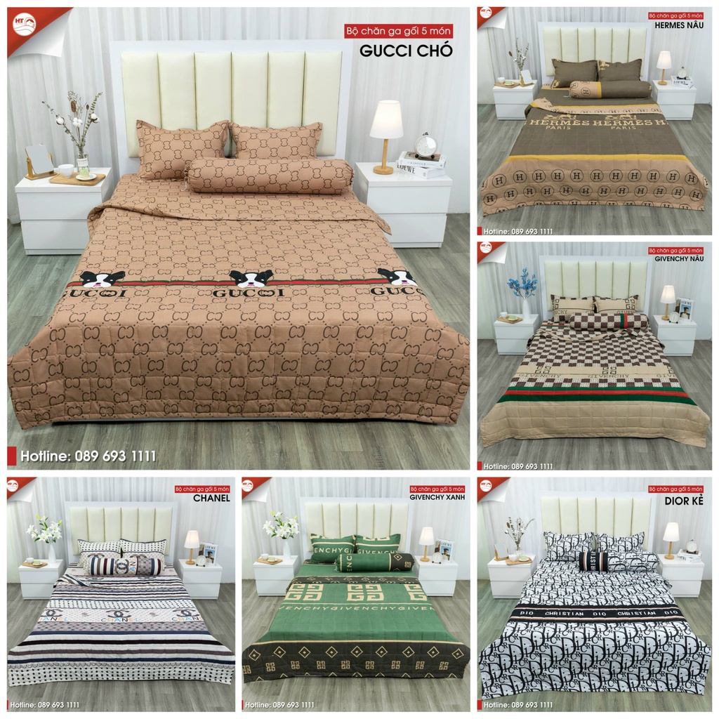 Bộ Ga Gối 5 Món Họa Tiết Cực Hot 🔥 By H&T CHĂN GA GỐI CAO CẤP