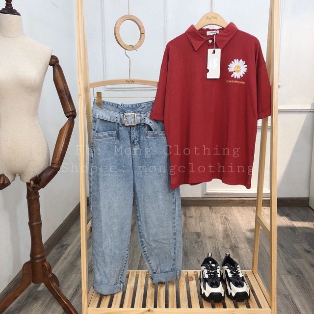 Áo polo hoa cúc nam nữ đều mặc được. | BigBuy360 - bigbuy360.vn