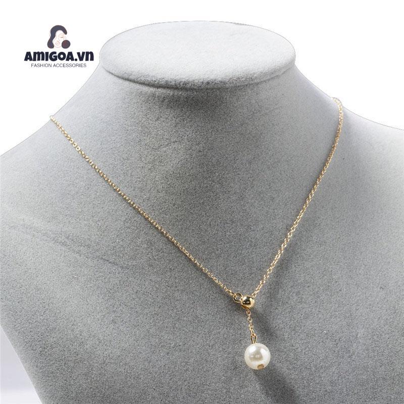 Vòng cổ Đính Ngọc Trai Có Thể Điều Chỉnh Phong Cách Cổ Điển Thời Trang