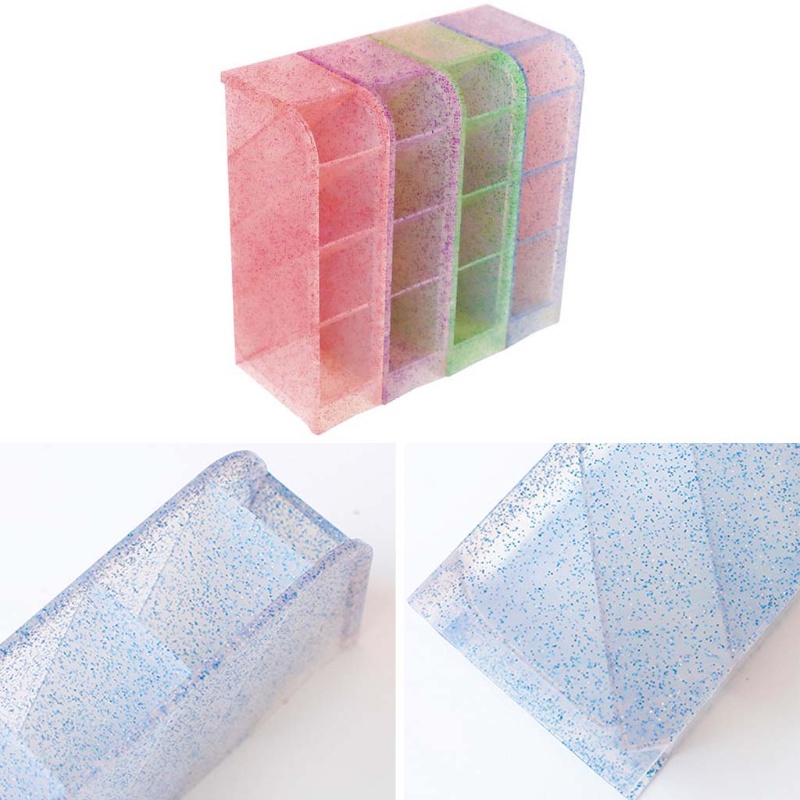 Giá Đỡ Cọ Trang Điểm 4 Ngăn Bằng Nhựa Bền Sức Chứa Lớn