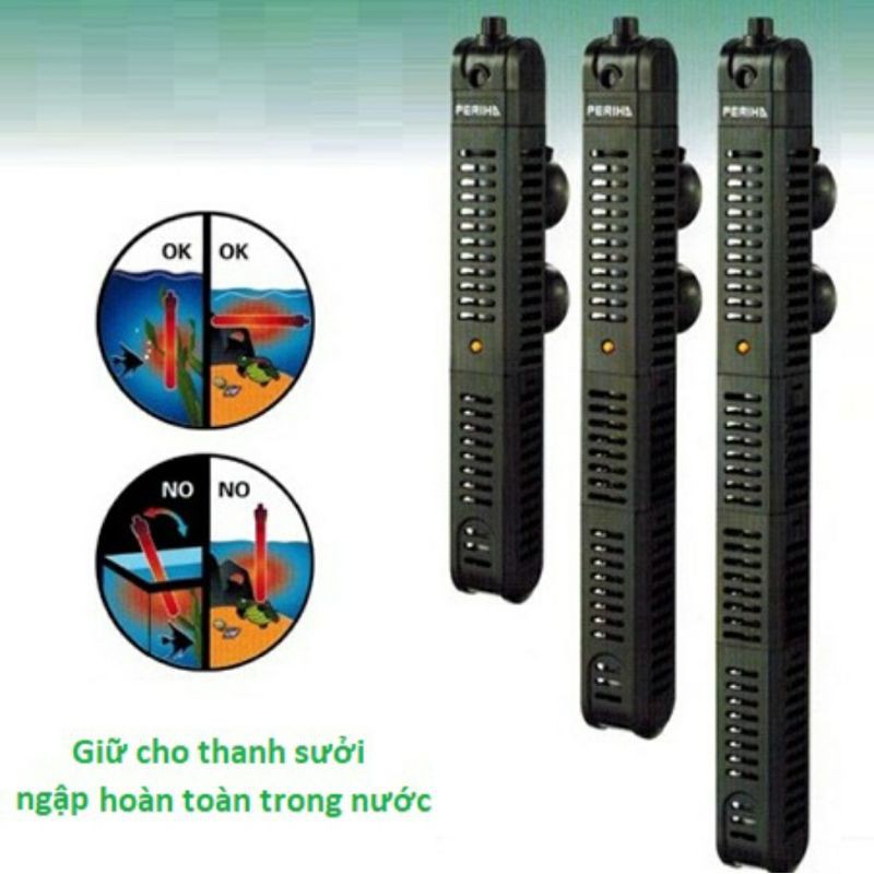 Sưởi Periha bọc nhựa chống bỏng cao cấp - 50w 100w 200w 300w 500w - GuppyXanh