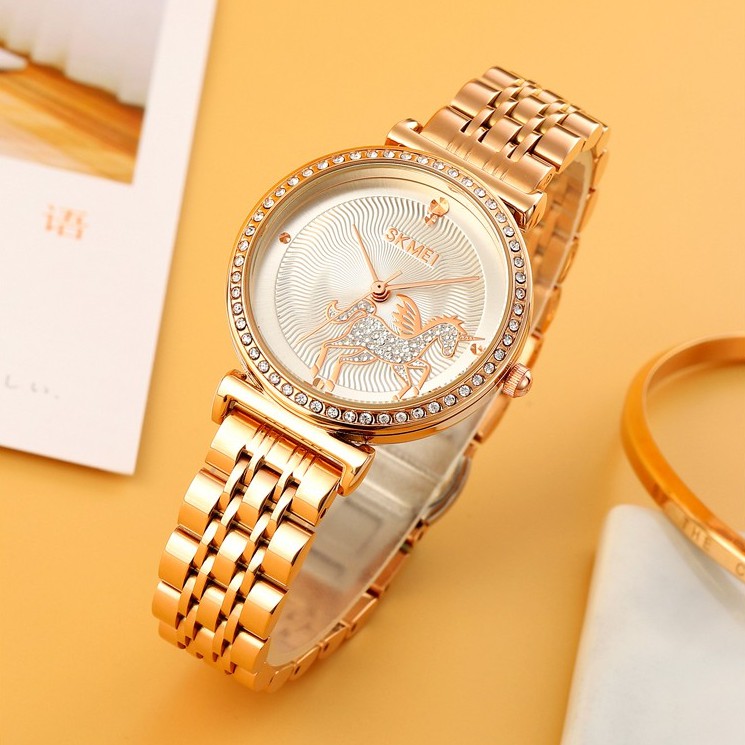 SKMEI 1686 Fashion Ladies Quartz Đồng hồ bằng thép không gỉ chống thấm nước cho bạn gái