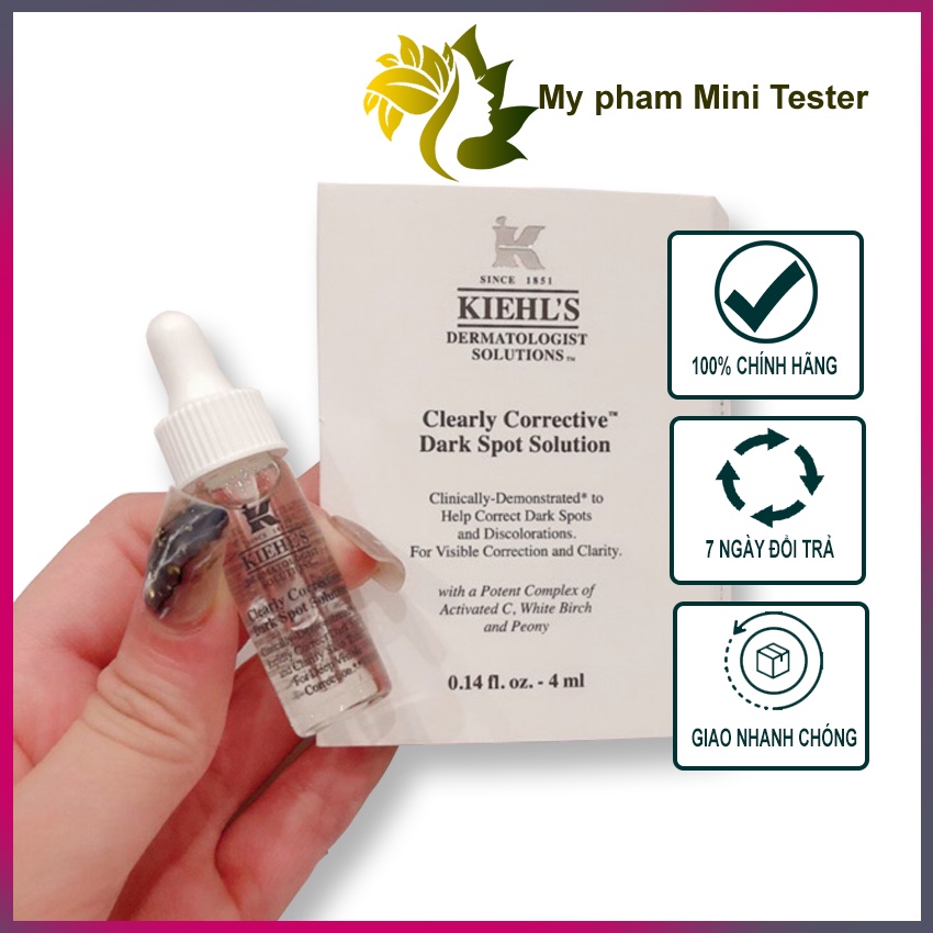 Serum dưỡng trắng mờ thâm nám - Kiehl’s Clearly Corrective Dark Spot Solution 4ml
