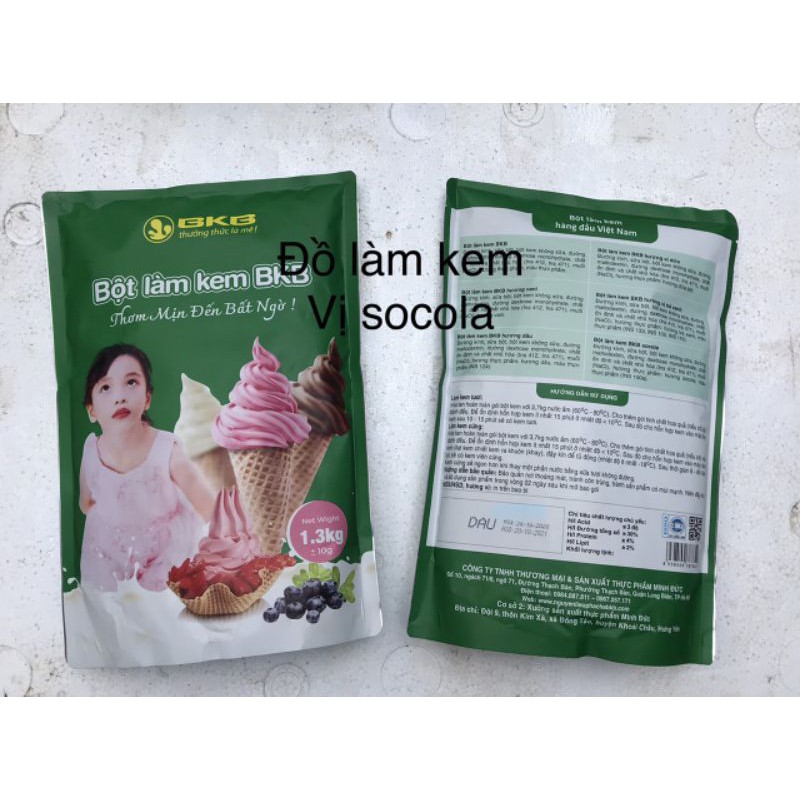 Bột làm kem tươi BKB vị socola gói 1.3kg