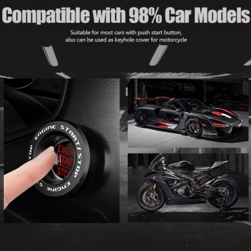 Nắp Nút Bấm Khởi Động Xe Hơi Hyundai I10 Santafe Tucson Accent Kona I20 Creta Veloster Palisade Avante Ioniq Sonata Vence Elantra Santro