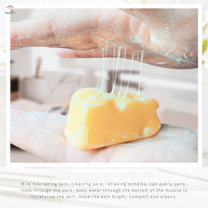 #Chăm sóc da# Cheese Cleansing Soap Anti Mites Pore Cleaning Oil Control Facial Soap