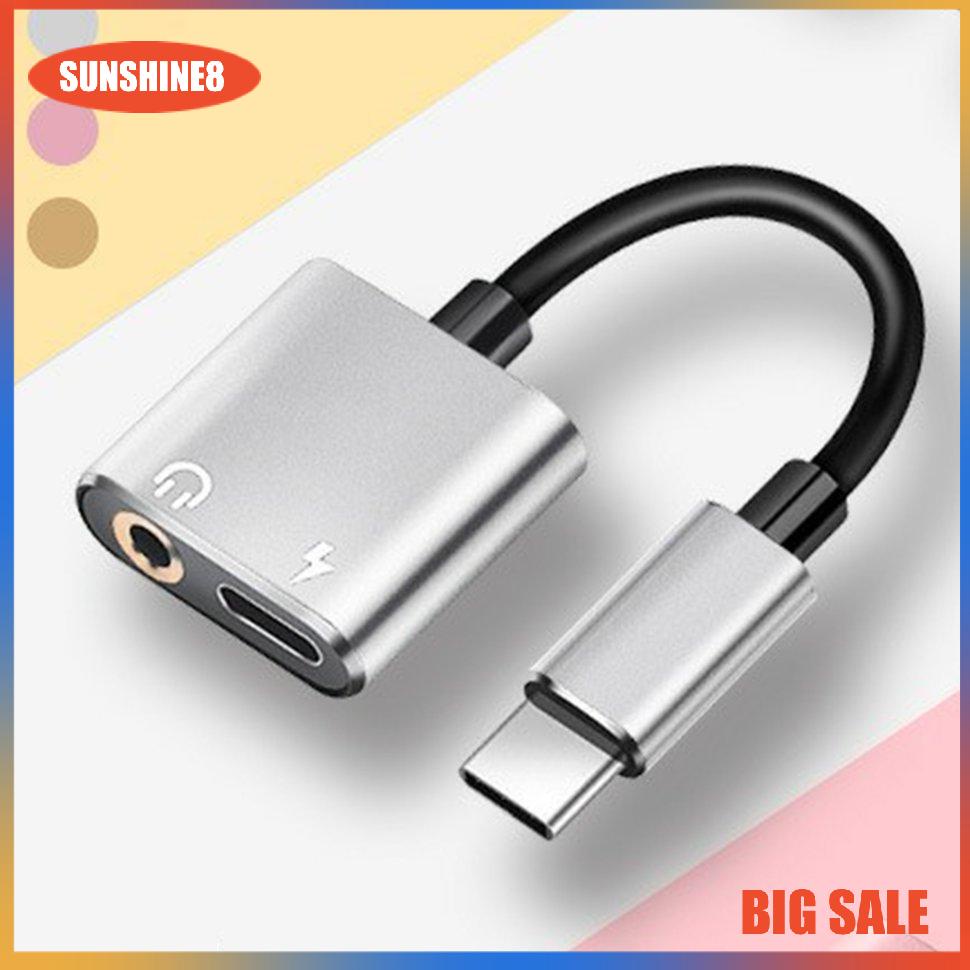 Đầu chia cổng USB Type-C sang 3.5mm 2 trong 1 tiện lợi
