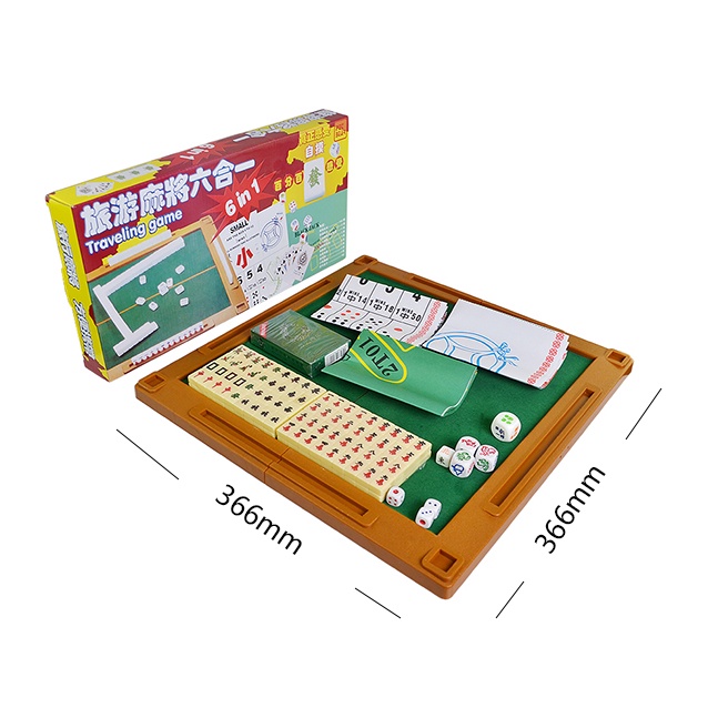 Bộ Cờ Mạt Chược Chất Lượng Cao 6 Trong 1 36x36CM