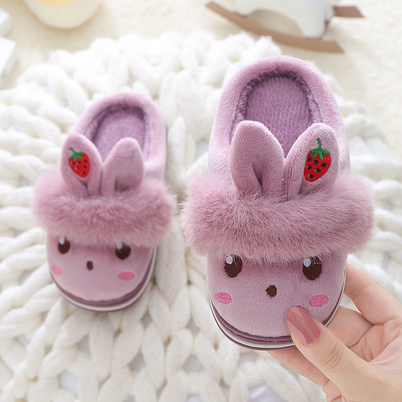 Dép bông đi trong nhà chống trượt giữ ấm mùa đông dành cho trẻ em