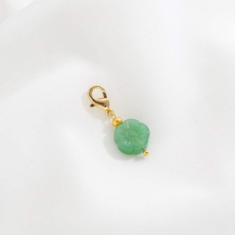 Mặt Dây Chuyền Hình Lá Bằng Đồng Tráng Men 14K diy