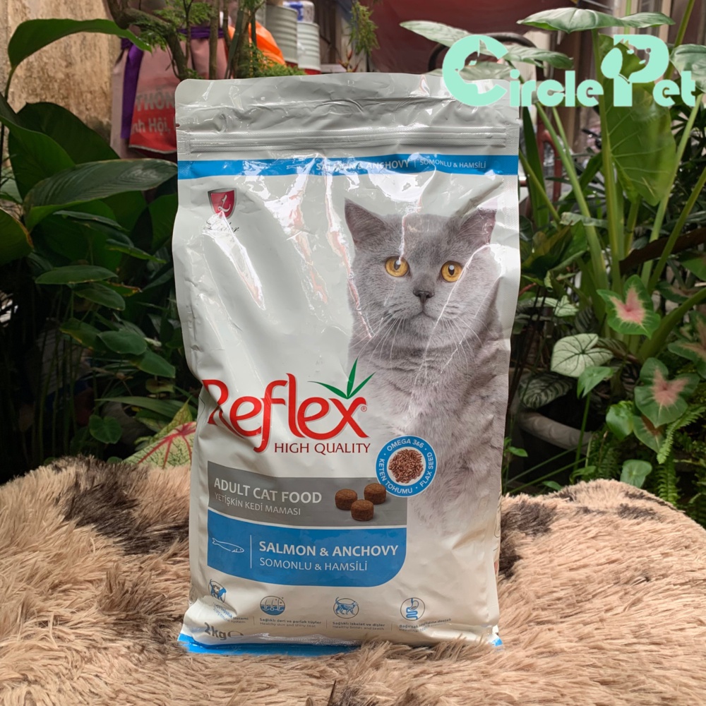Thức Ăn Hạt Reflex Adult Cat Food Salmon &amp; Anchovy Cho Mèo Trưởng Thành Vị Cá Hồi &amp; Cá Cơm Túi 2 kg - Circle Pet