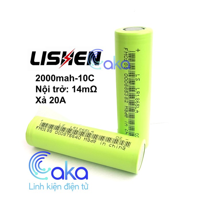 Cell Pin 18650 Lishen xám 10C dung lượng 2000mAh cao hàng CHÍNH HÃNG