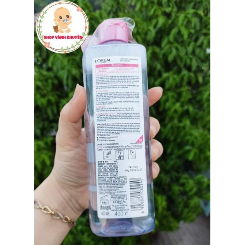 (HSD: 2024) Nước Tẩy Trang Loreal Micellar Water 3 In 1 chai 400ml