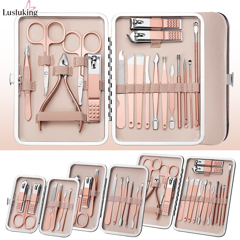 Lusluking Bộ kềm cắt móng cao cấp đa chức năng / bộ chăm sóc móng nhiều món