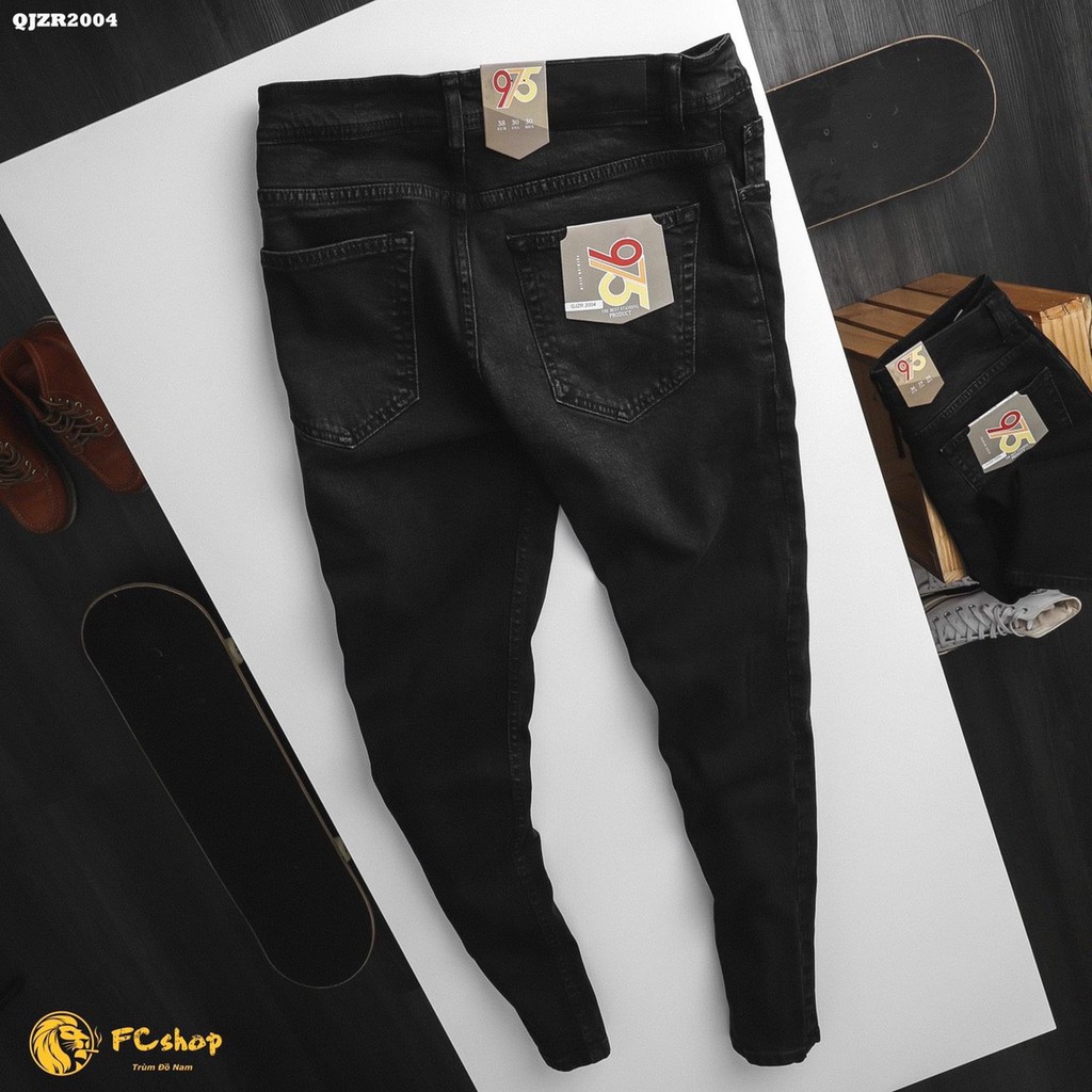 Quần jean nam màu xám đậm xước nhẹ Za.Ra cao cấp co giãn bốn chiều dày dặn chuẩn hàng hiệu | BigBuy360 - bigbuy360.vn