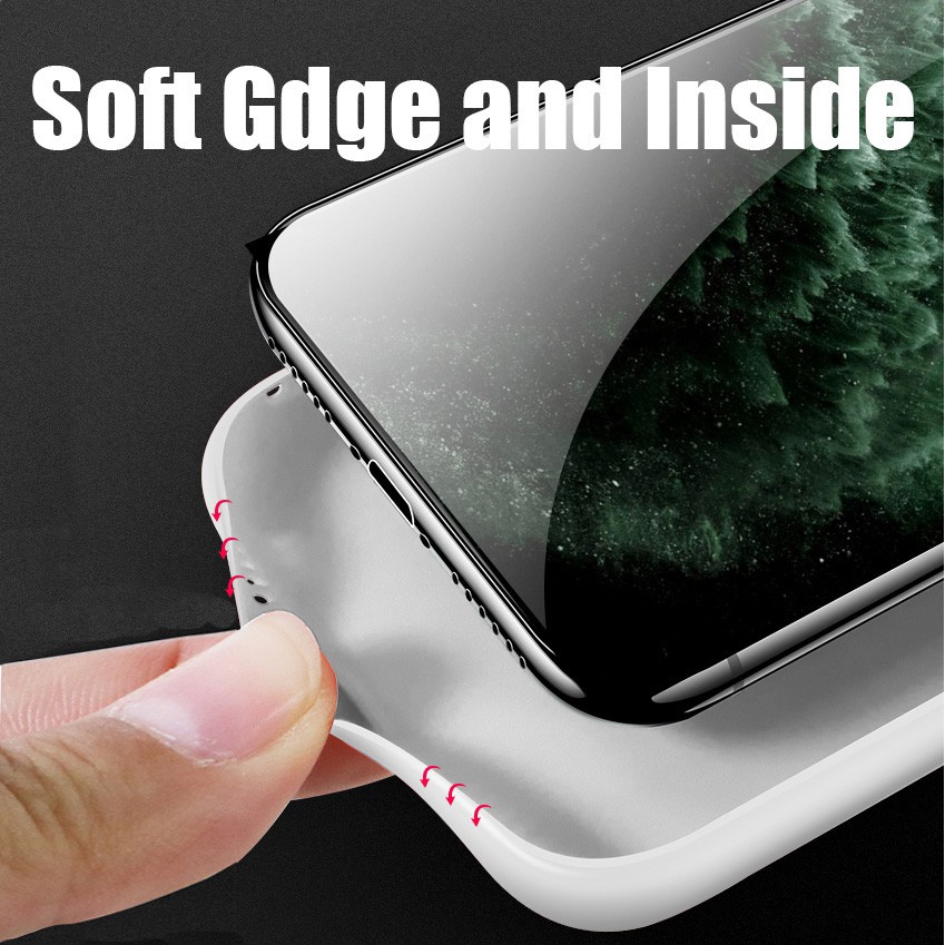 Ốp Điện Thoại Mặt Kính Viền Silicon Dẻo Cho iPhone 11 Pro Max 11Pro 11 13 12 Mini X XR XSMax 7 8 Plus + SE 2020