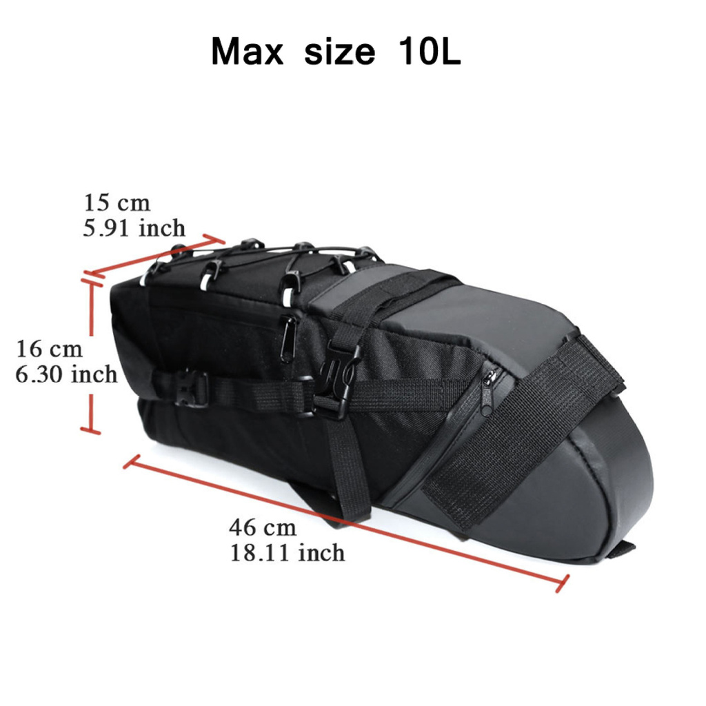 OLER Bike Bag Xe Đạp Saddle Bag Pannier Chu Kỳ Đi Xe Đạp MTB Road Bike Seat Bag 8-10L Ba Lô Chống Thấm Nước Mưa Bìa-168