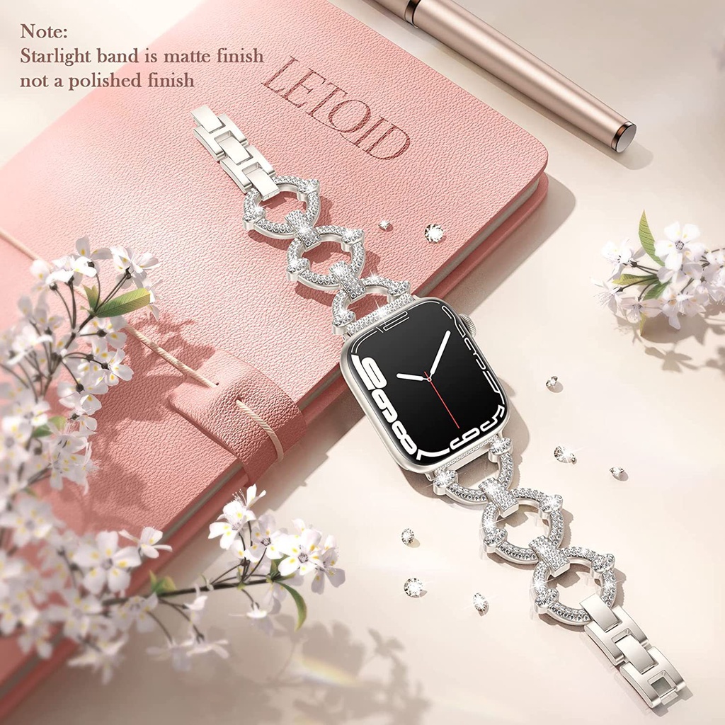 Dây Đeo Bằng Kim Loại Họa Tiết Bươm Bướm Cho Đồng Hồ Thông Minh apple watch band 7 6 se 5 4 3 2 41mm 45mm 38mm 40mm 42mm 44mm