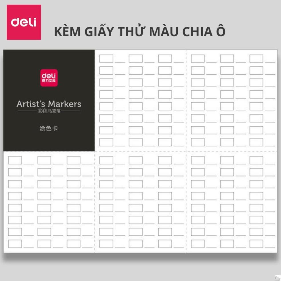 Bút màu marker hai đầu cao cấp Deli - 70801 .