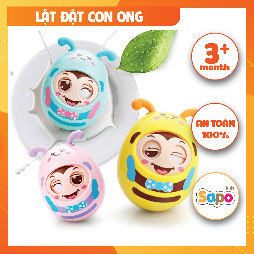 Đồ chơi con lật đật ong đáng yêu cho bé, biết nhắm mở liếc mắt, kêu leng keng SAPO KIDS