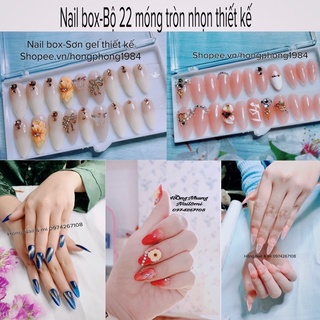 Móng giả -Nail box bộ 12-14 -22 móng thiết kế kèm keo dũa xịn