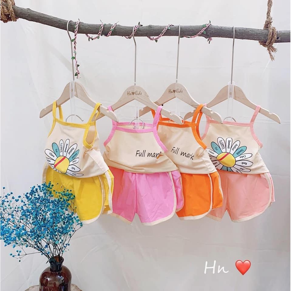 Bộ minky mom 2 dây hoa cúc cho bé