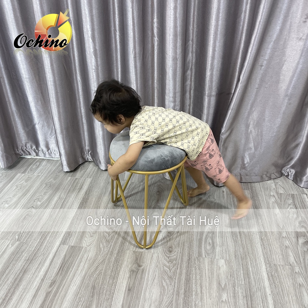Ghế Ngồi Decor, Đôn Bàn Trang Điểm Chân Vàng Sang Chảnh ( Ảnh Thật Và Video)