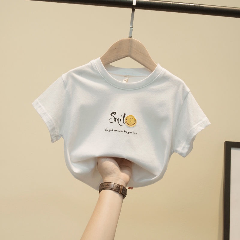 Áo thun tay ngắn vải cotton phong cách Hàn Quốc thời trang cho bé trai