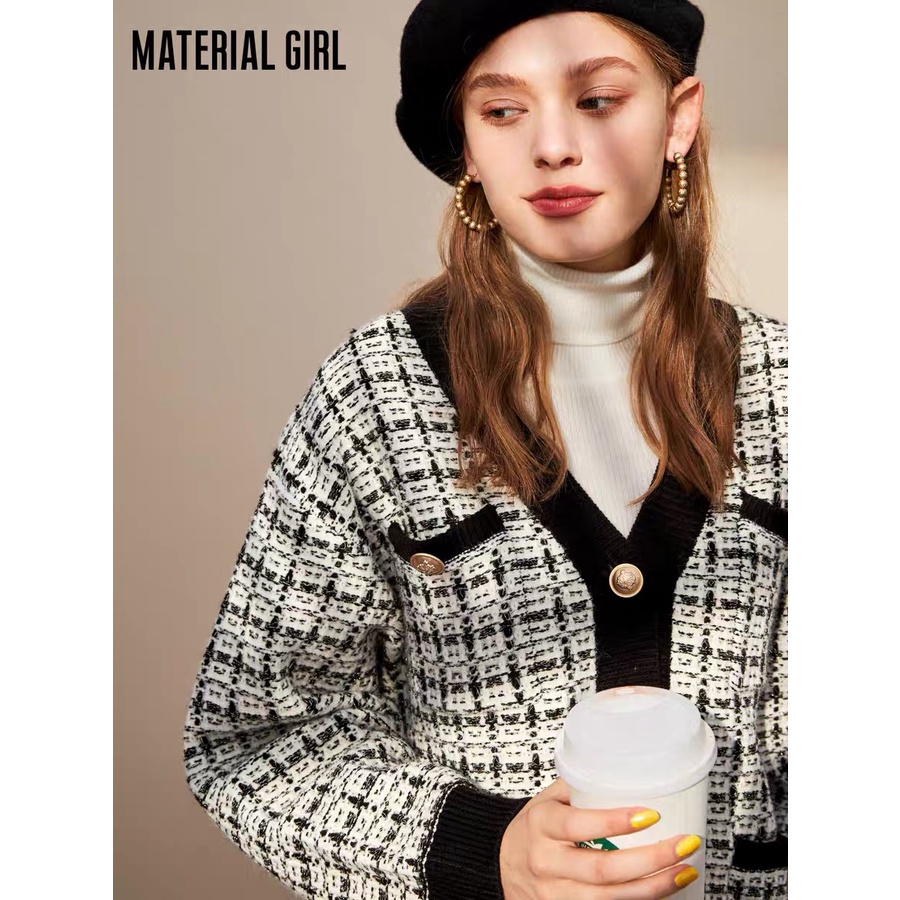 Áo cadigan kẻ nhỏ Hàn Quốc cao cấp Forgirl áo len kẻ đỏ, trắng khoác ngoài phối cúc siêu hot 2021 | BigBuy360 - bigbuy360.vn