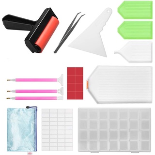 Bộ dụng cụ làm tranh đính đá 5d bằng nhựa kèm khay và con lăn diy