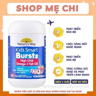 Viên Uống Dầu Cá Nature's Way Omega-3 Fish Oil Trio Giúp Bổ Sung DHA Phát Triển Trí Tuệ Cho Bé 60 Viên