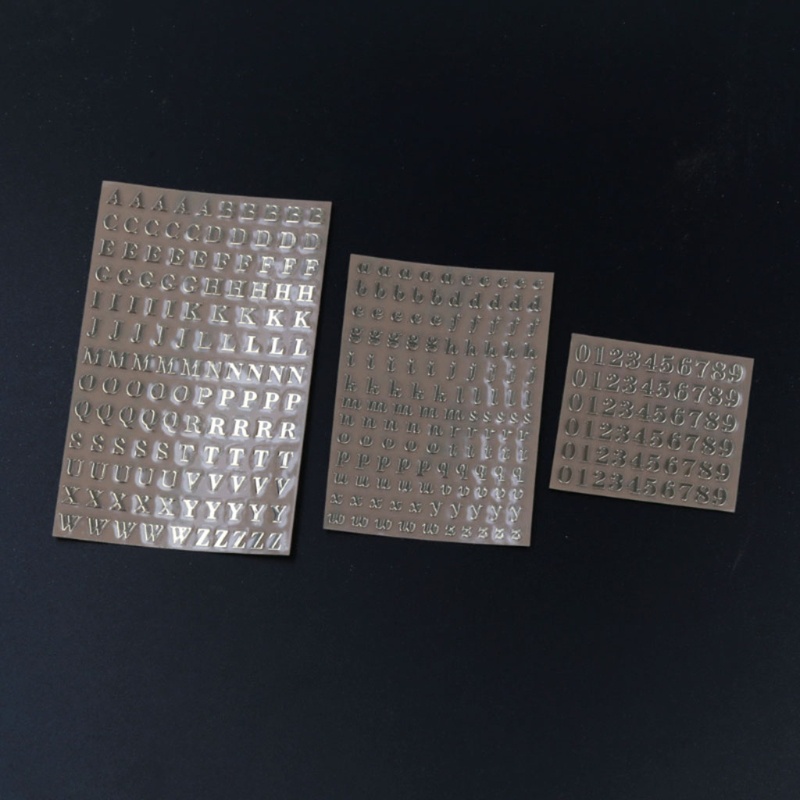 Miếng dán nhựa resin trong suốt hình chữ cái 3 kiểu DIY