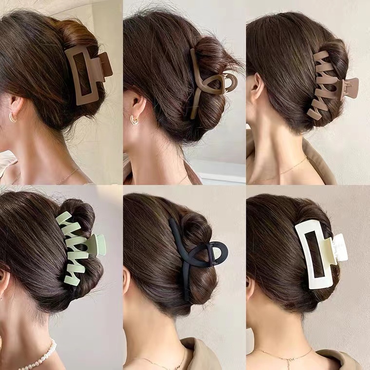 Kẹp Tóc Màu Cà Phê Mờ Phong Cách Retro Thời Trang Thu Đông Cho Nữ