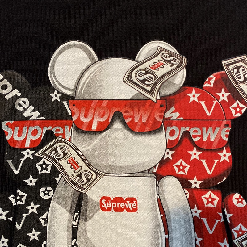 Áo Nỉ Cổ Tròn In Gấu 5D 3 Màu Siêu Hot, Nỉ Chân Cua Dày Dặn Thoải Mái Phối Đồ Mùa Đông 2022