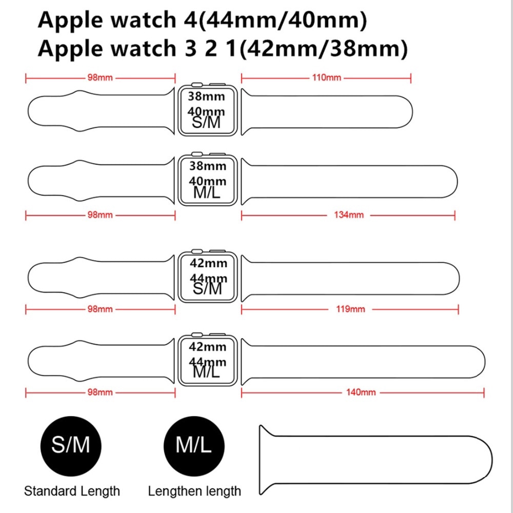 Dây Đeo Thay Thế Bằng Silicon Cho Apple Watch Series 6 SE 5 4 3 2 1 44mm/40mm 38mm 42mm shanchu